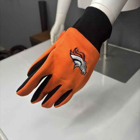 NFL Football gloves Denver Broncos team utility embroidered logo polyester warm - Picture 6 of 8